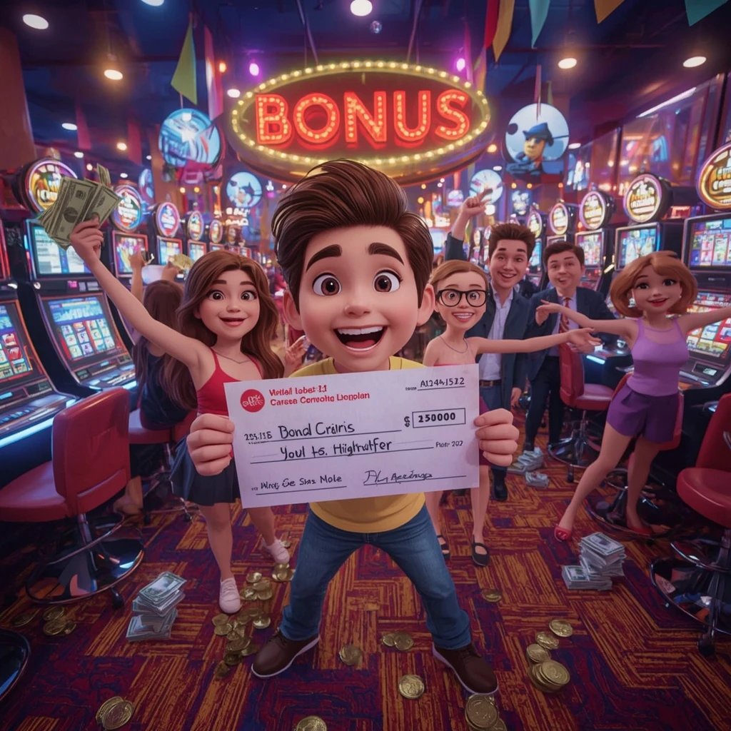 bonus dans les mains de l'homme au casino Lucky Elf Casino